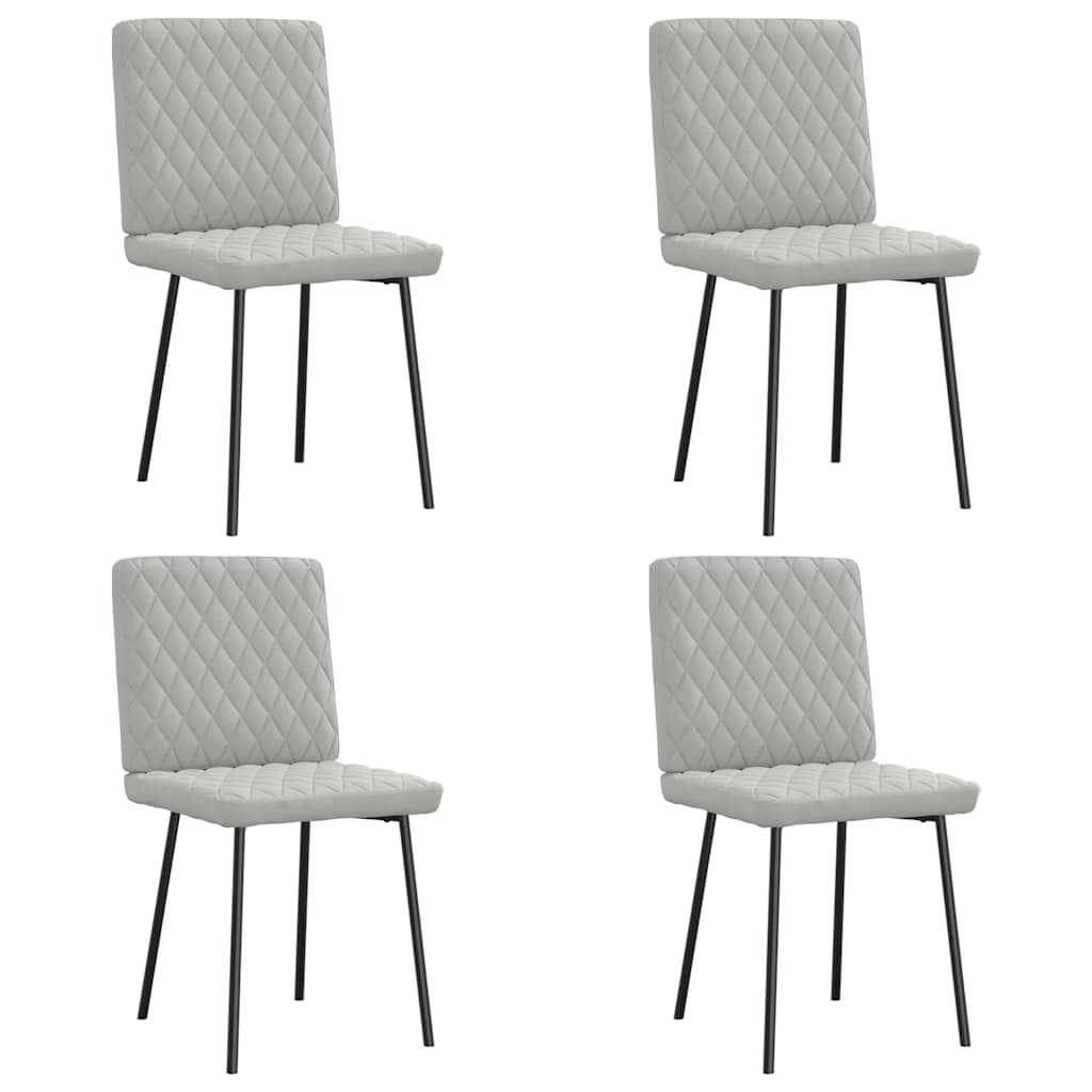 Chaises à manger lot de 4 Gris clair Velours - XIOS