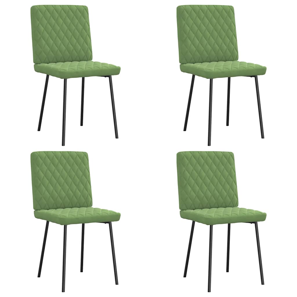 Chaises à manger lot de 4 vert clair velours - XIOS