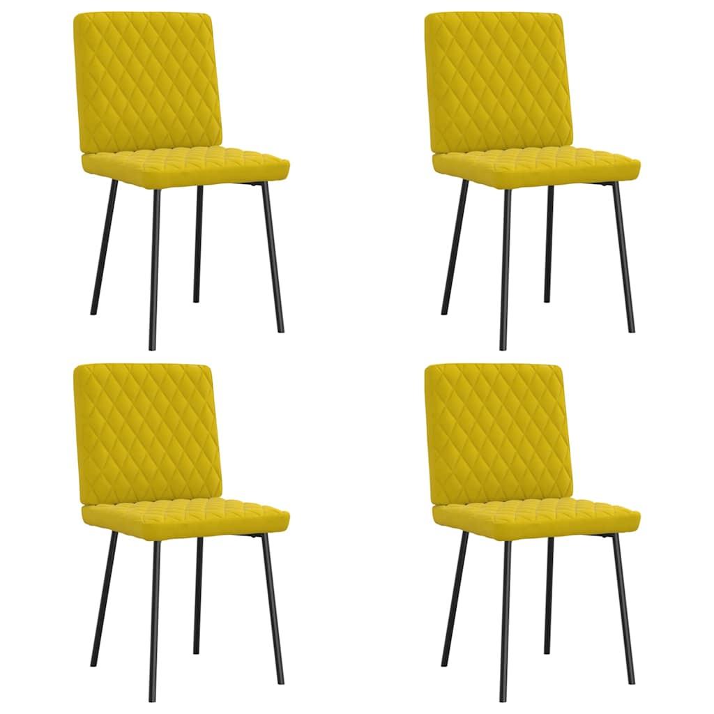 Chaises à manger lot de 4 jaune velours - XIOS
