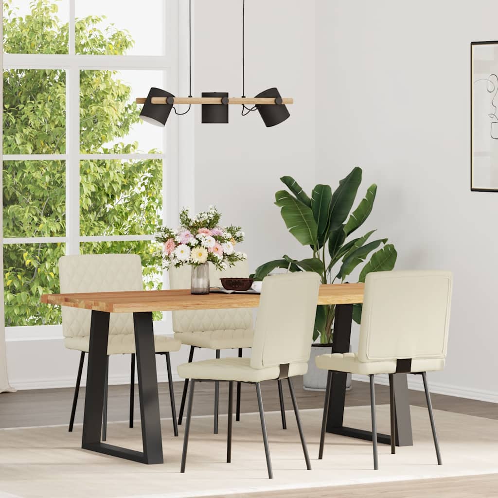 Chaises à manger lot de 4 crème similicuir - XIOS