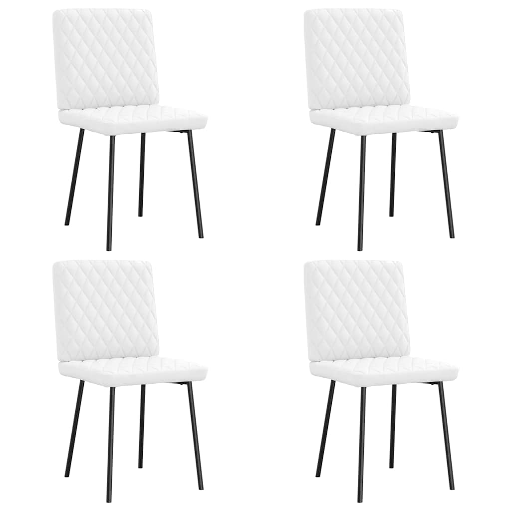 Chaises à manger lot de 4 blanc similicuir - XIOS