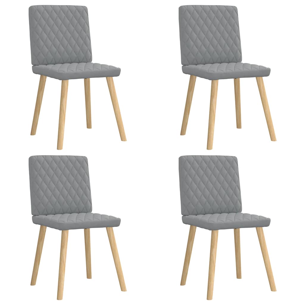 Chaises à manger lot de 4 gris clair tissu - XIOS