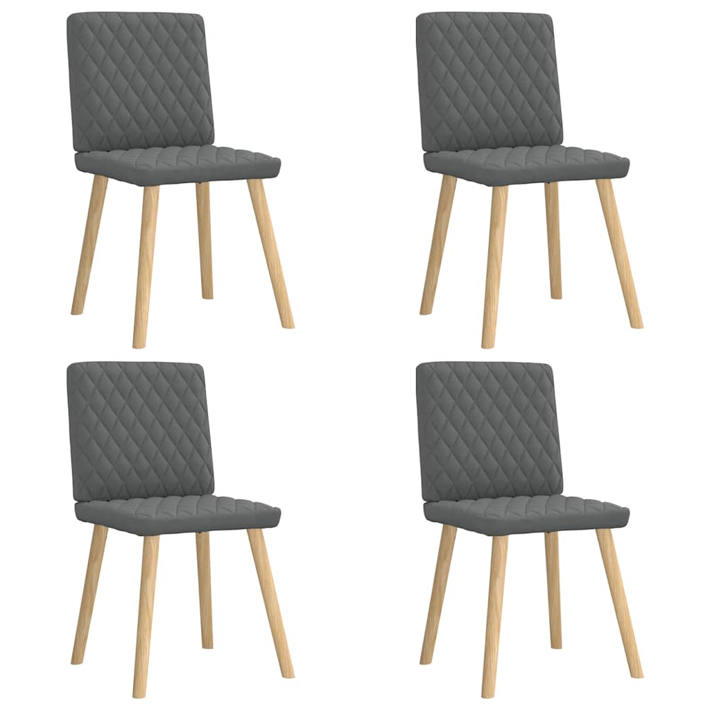 Chaises à manger lot de 4 gris foncé tissu - XIOS