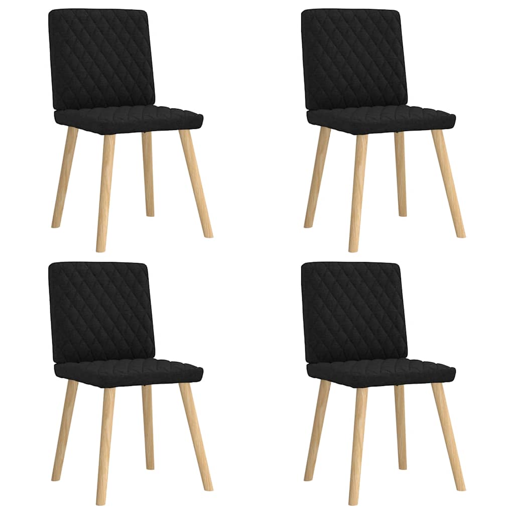 Chaises à manger lot de 4 noir tissu - XIOS