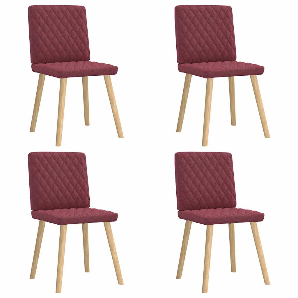 Chaises à manger lot de 4 rouge bordeaux tissu - XIOS