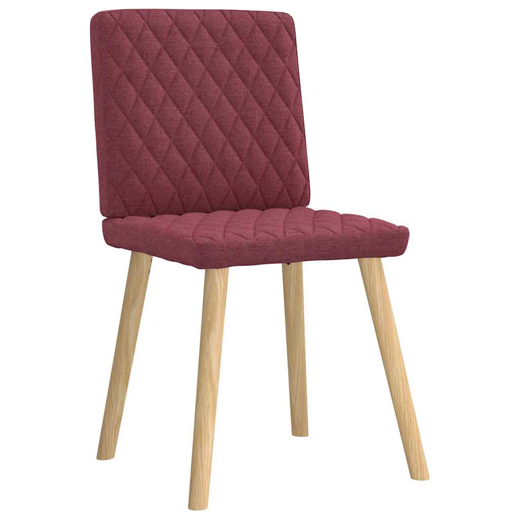 Chaises à manger lot de 4 rouge bordeaux tissu - XIOS