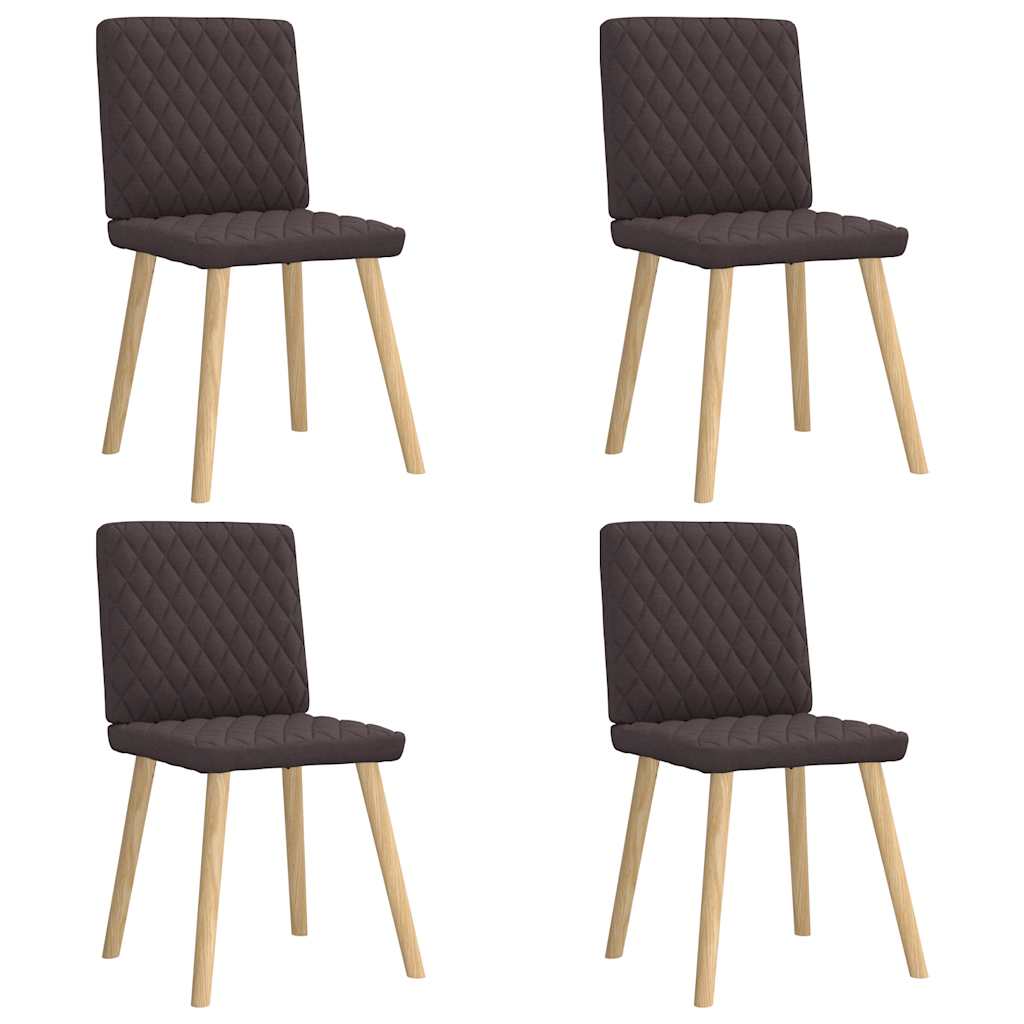 Chaises à manger lot de 4 marron foncé tissu - XIOS