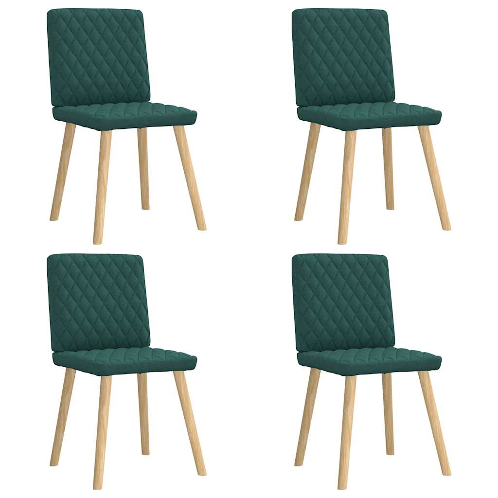 Chaises à manger lot de 4 vert foncé tissu - XIOS