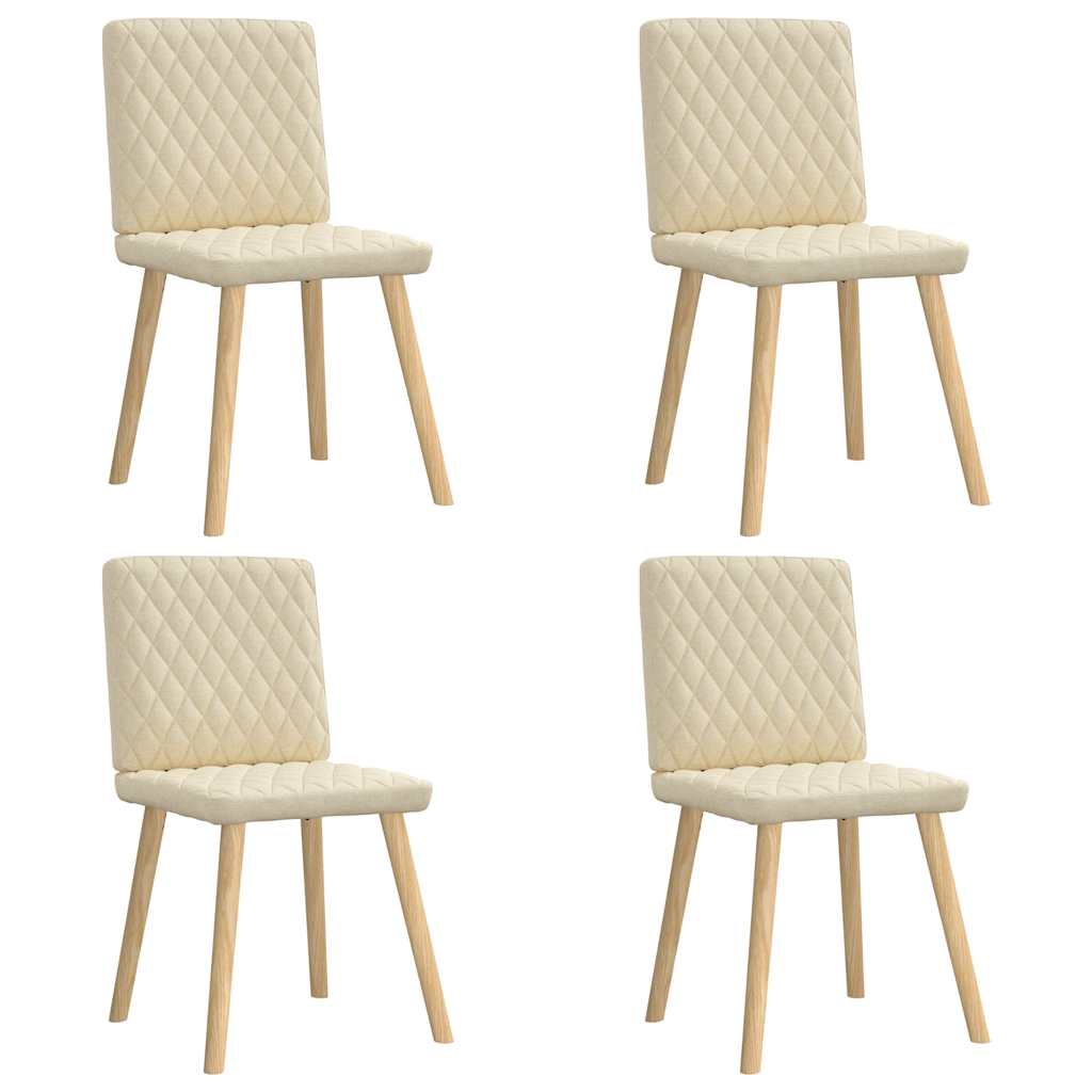 Chaises à manger lot de 4 crème tissu - XIOS