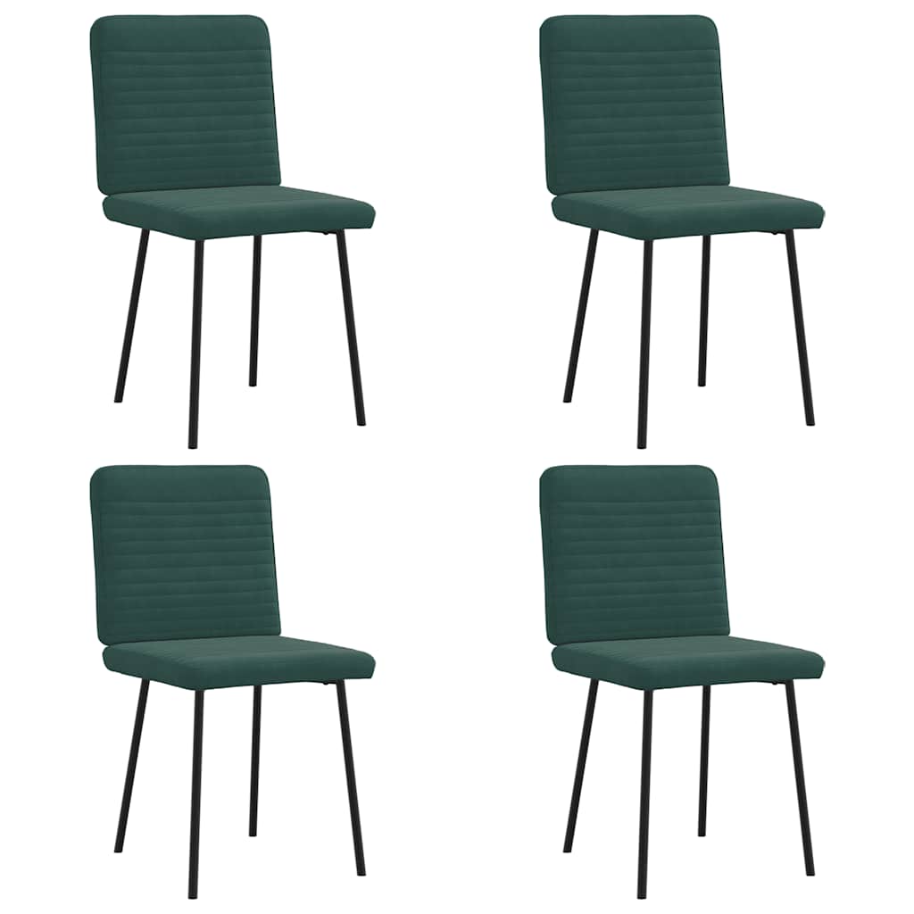 Chaises à manger lot de 4 Vert foncé Velours - XIOS