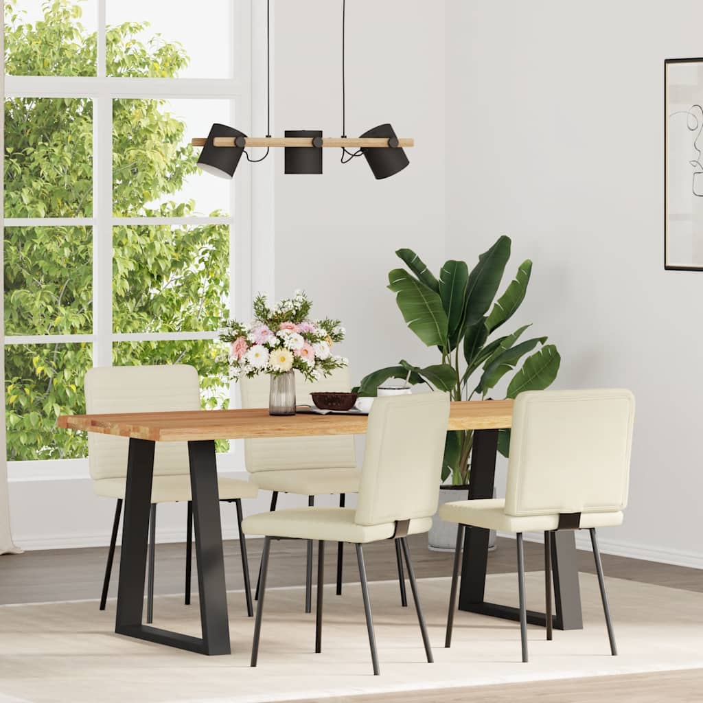 Chaises à manger lot de 4 Crème Velours - XIOS