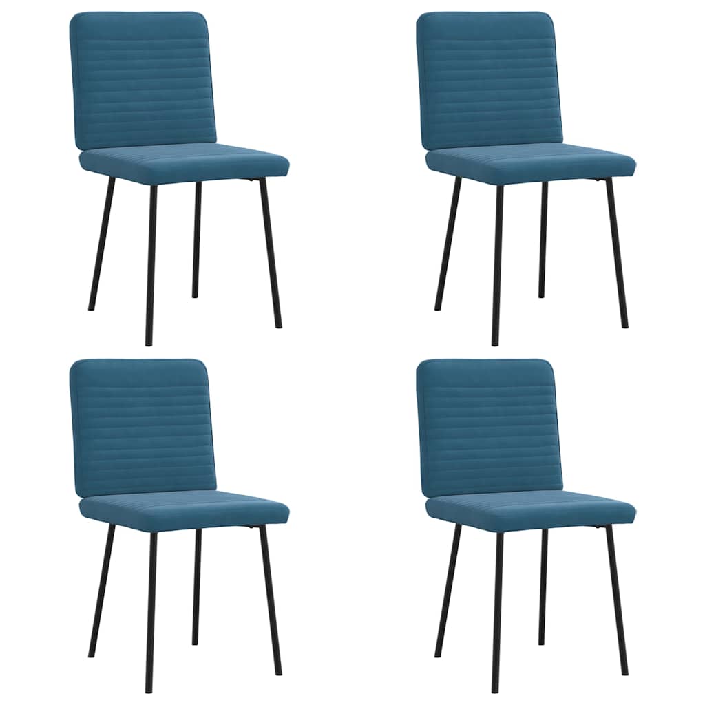 Chaises à manger lot de 4 Bleu Velours - XIOS