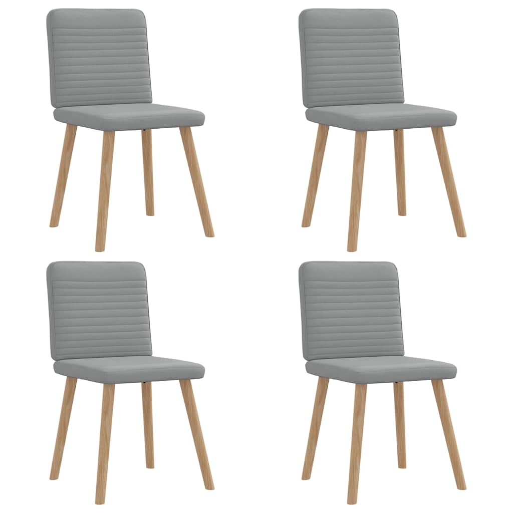 Chaises à manger lot de 4 gris clair tissu - XIOS