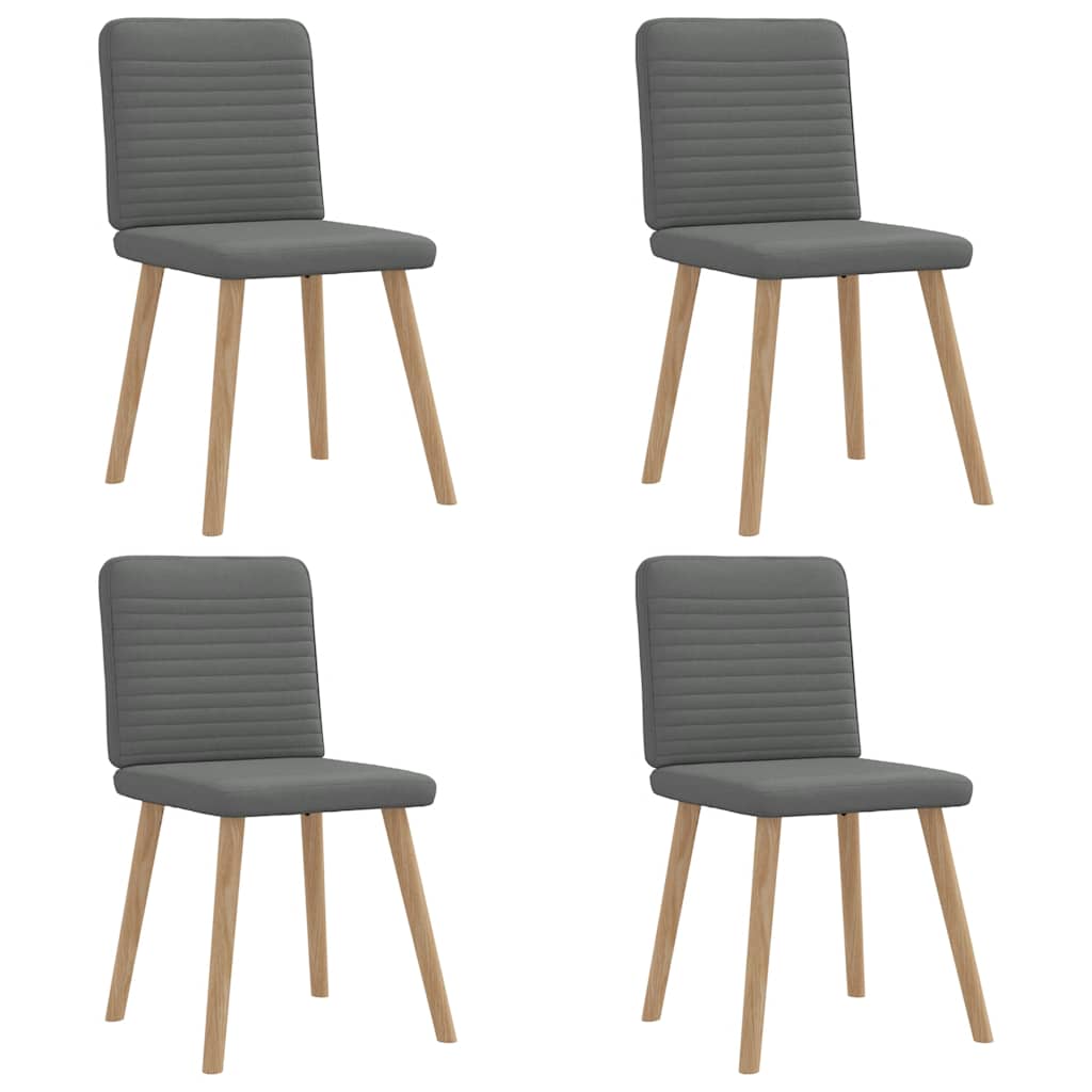 Chaises à manger lot de 4 gris foncé tissu - XIOS