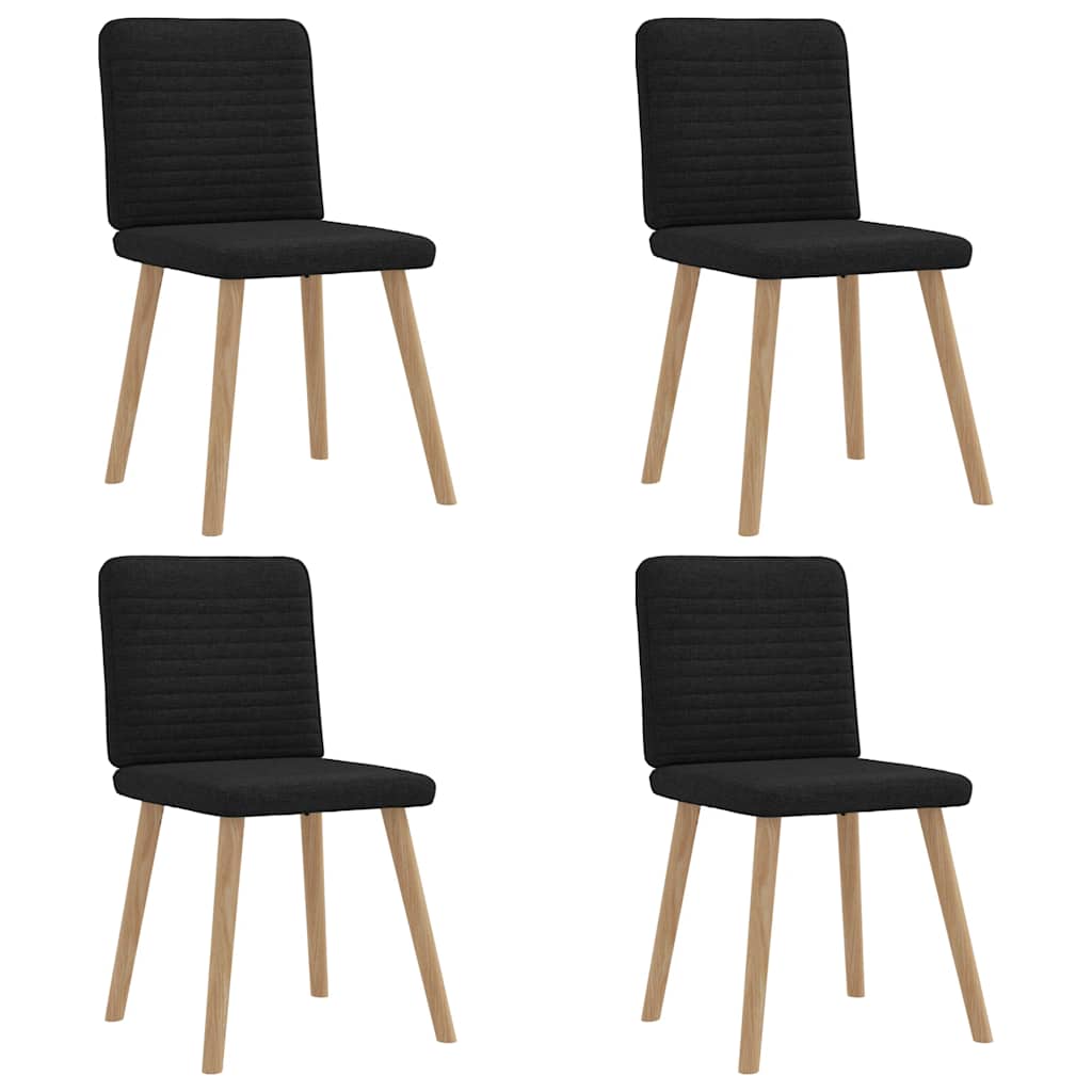 Chaises à manger lot de 4 noir tissu - XIOS