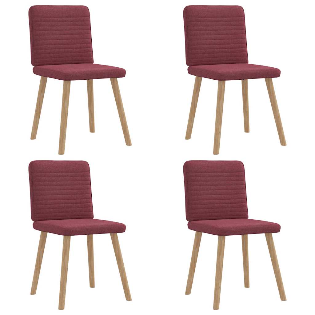 Chaises à manger lot de 4 rouge bordeaux tissu - XIOS