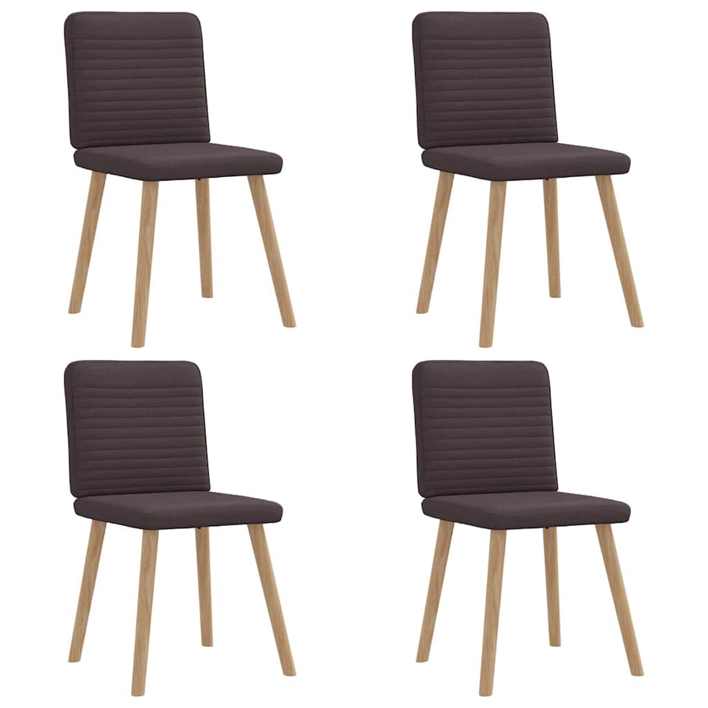 Chaises à manger lot de 4 marron foncé tissu - XIOS
