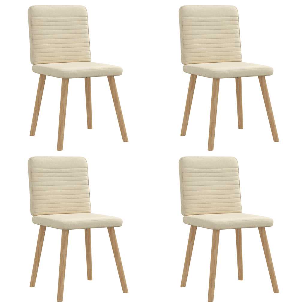 Chaises à manger lot de 4 crème tissu - XIOS