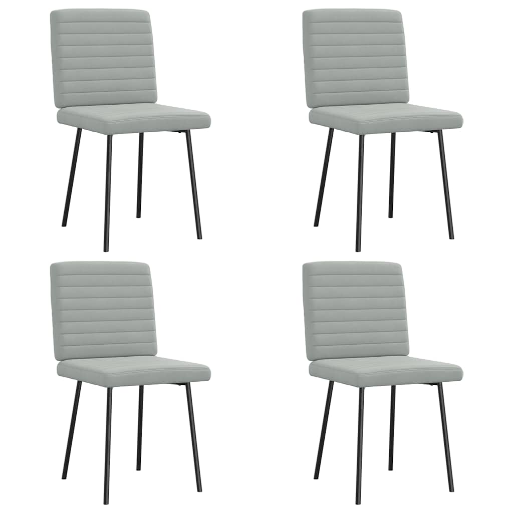 Chaises à manger lot de 4 Gris clair Velours - XIOS