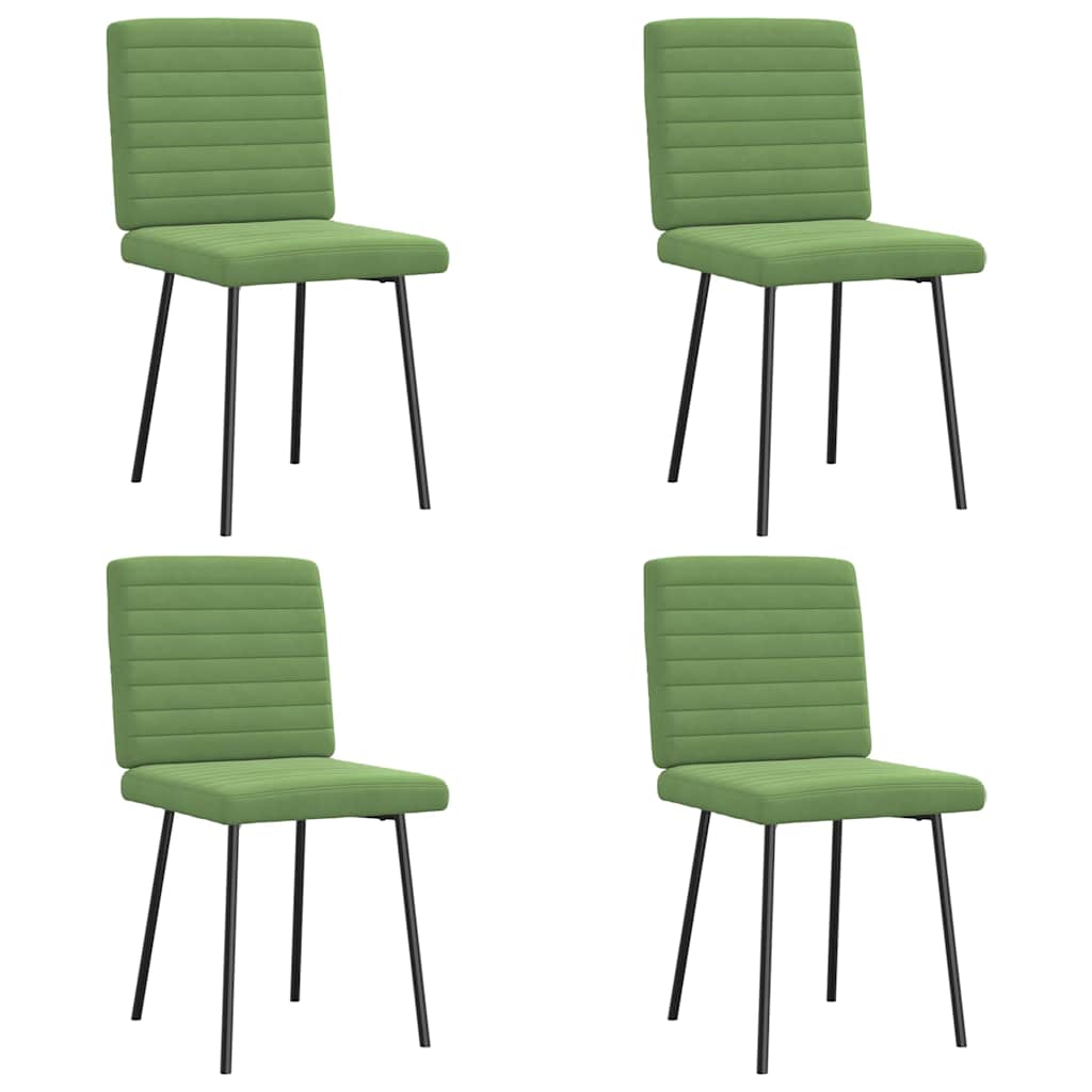 Chaises à manger lot de 4 vert clair velours - XIOS