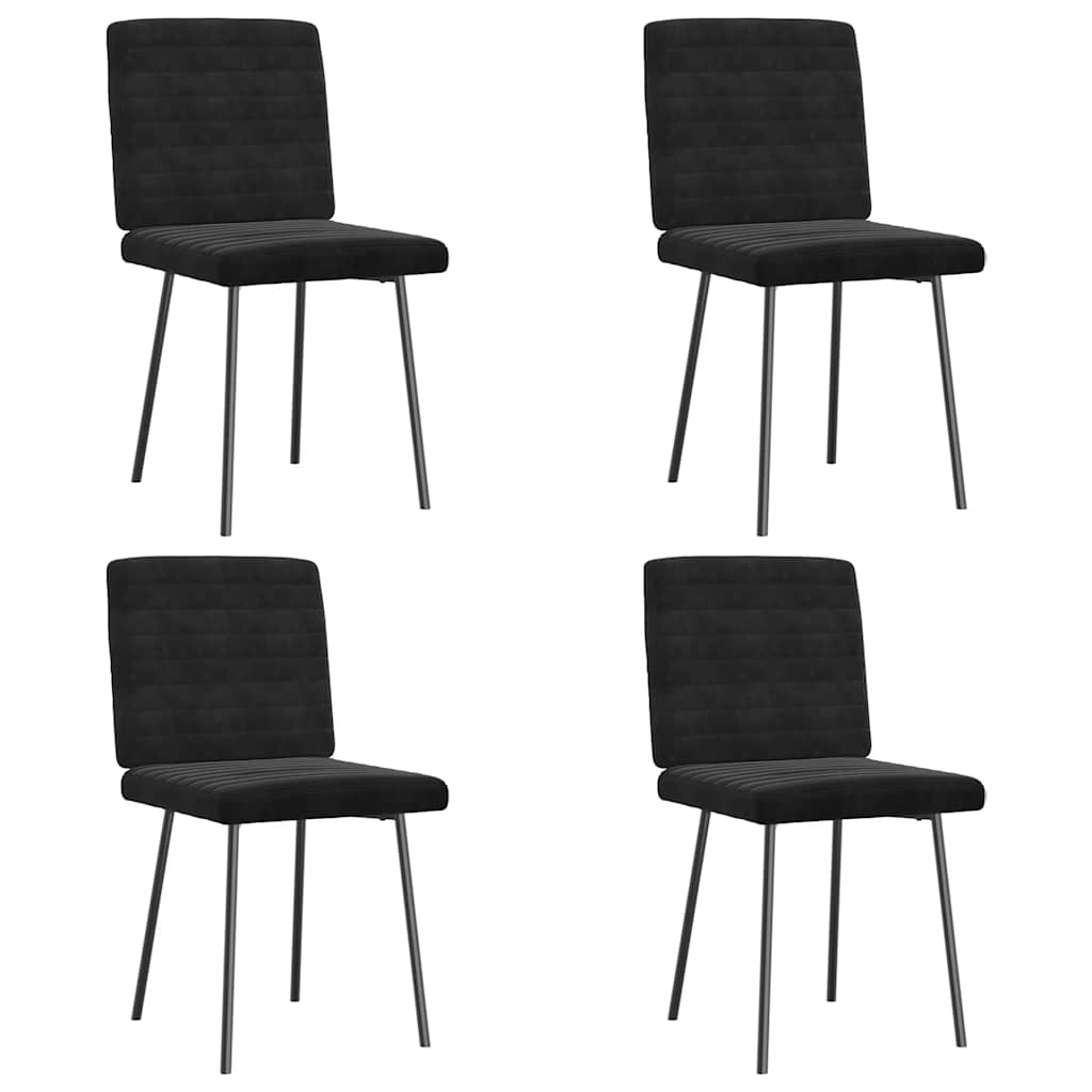Chaises à manger lot de 4 Noir Velours - XIOS