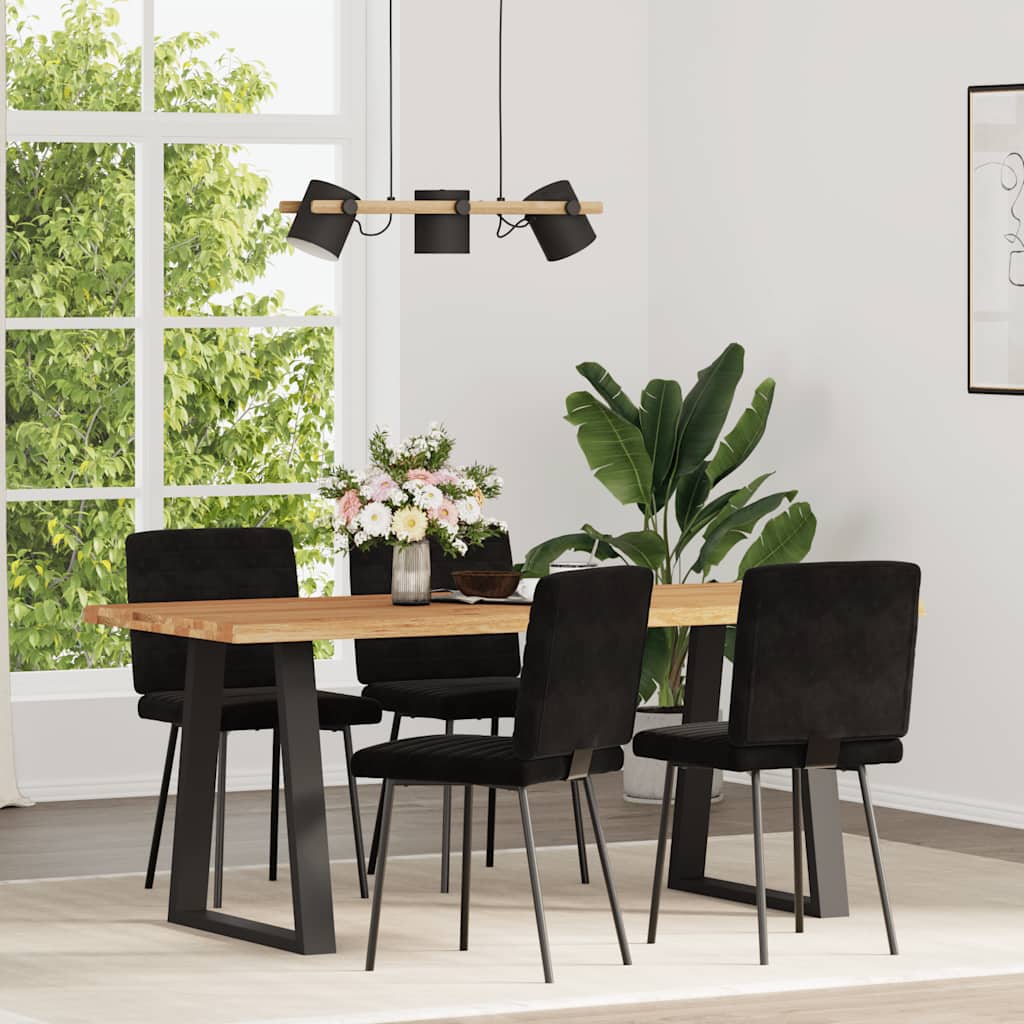 Chaises à manger lot de 4 Noir Velours - XIOS