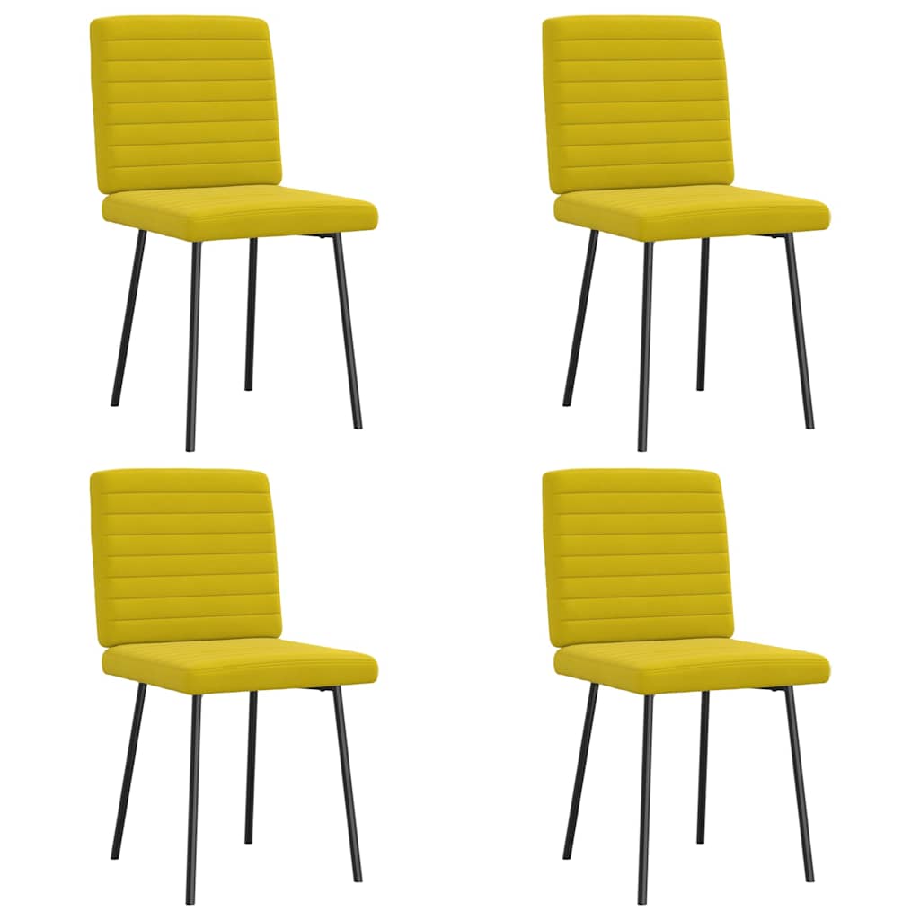 Chaises à manger lot de 4 jaune velours - XIOS