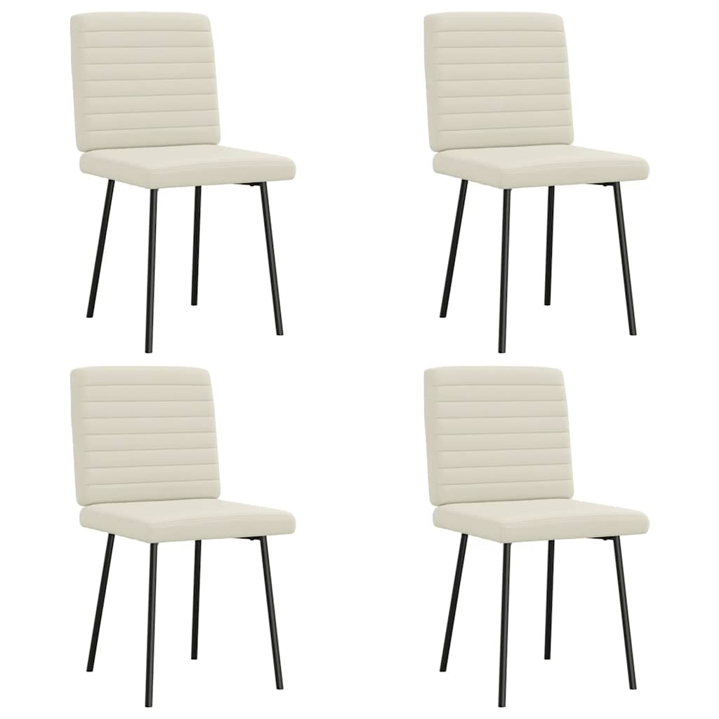 Chaises à manger lot de 4 Crème Velours - XIOS