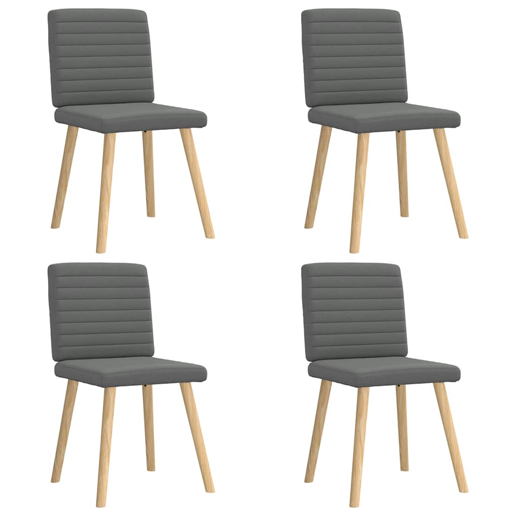Chaises à manger lot de 4 gris foncé tissu - XIOS