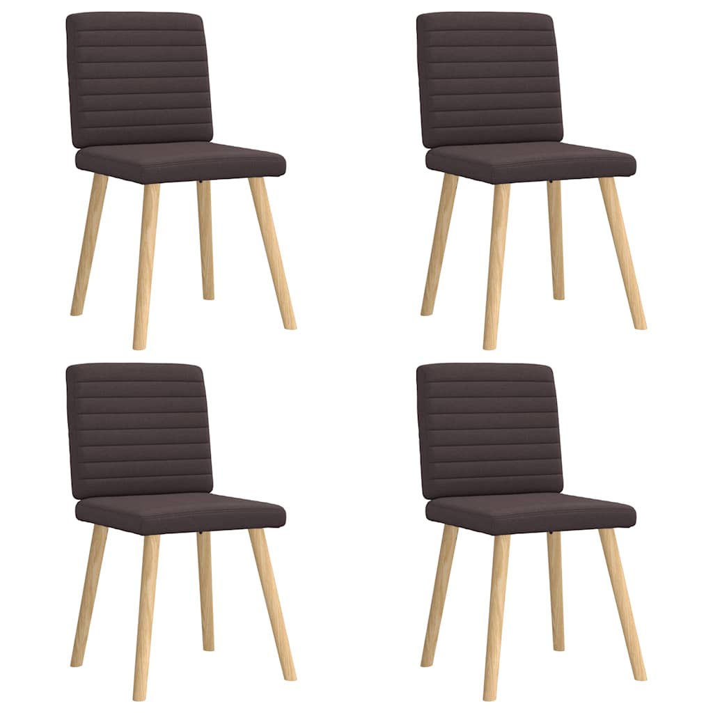 Chaises à manger lot de 4 marron foncé tissu - XIOS