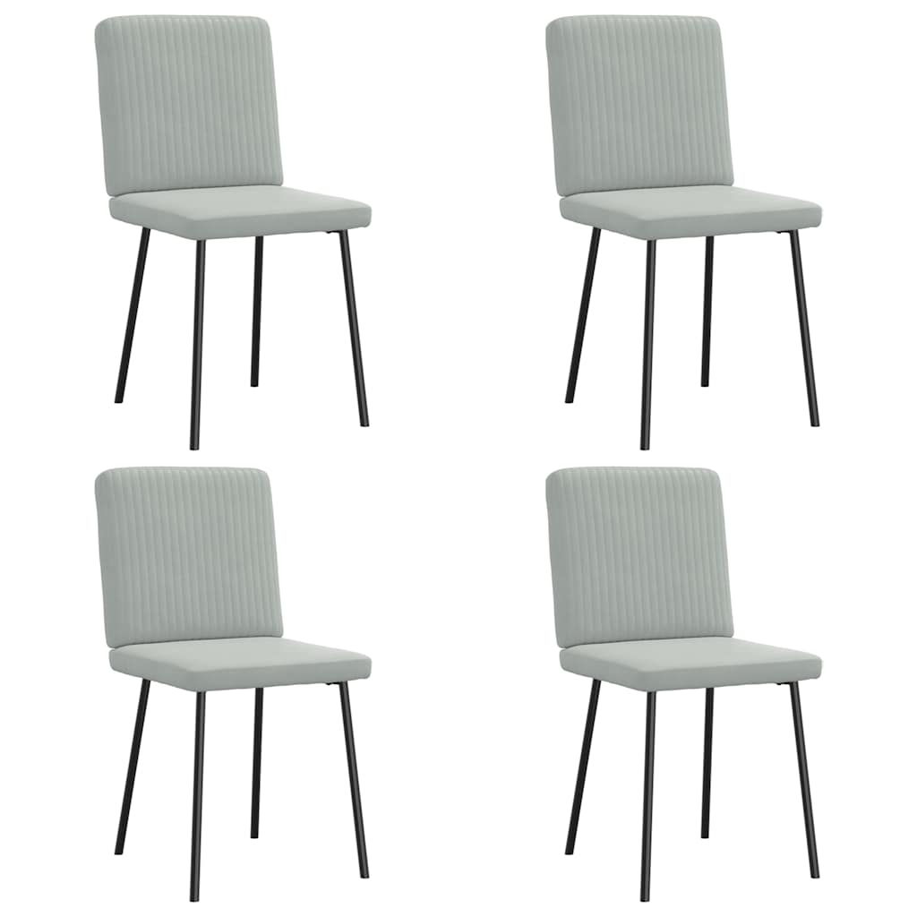 Chaises à manger lot de 4 Gris clair Velours - XIOS