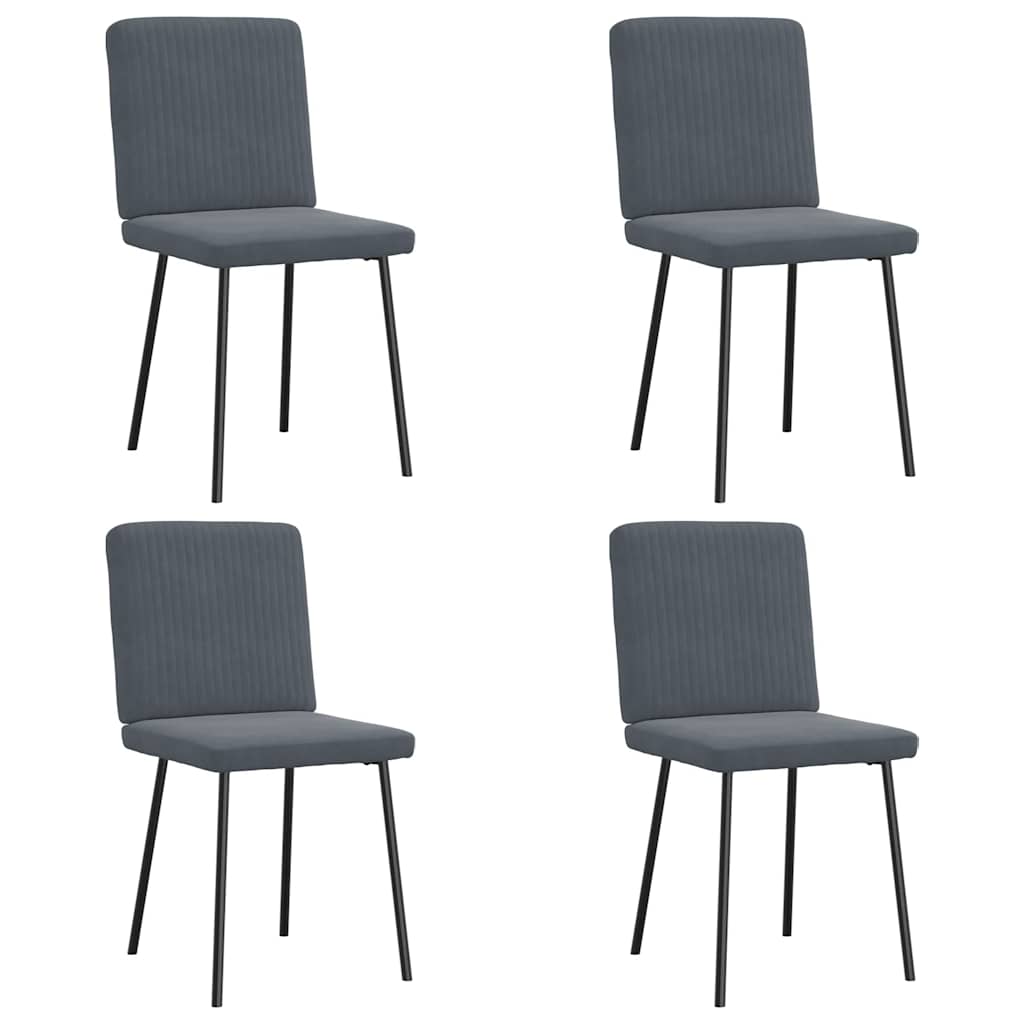 Chaises à manger lot de 4 Gris foncé Velours - XIOS