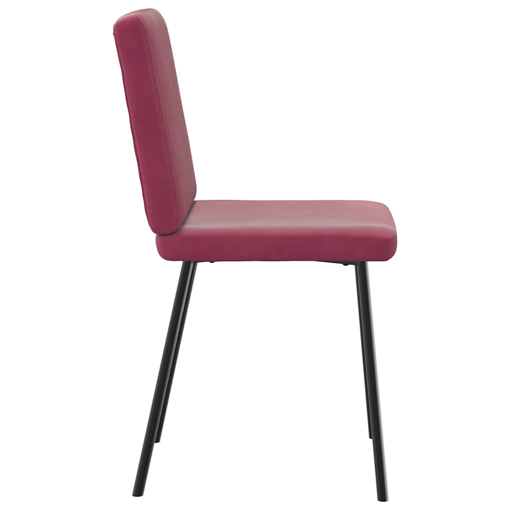 Chaises à manger lot de 4 Rouge bordeaux Velours - XIOS