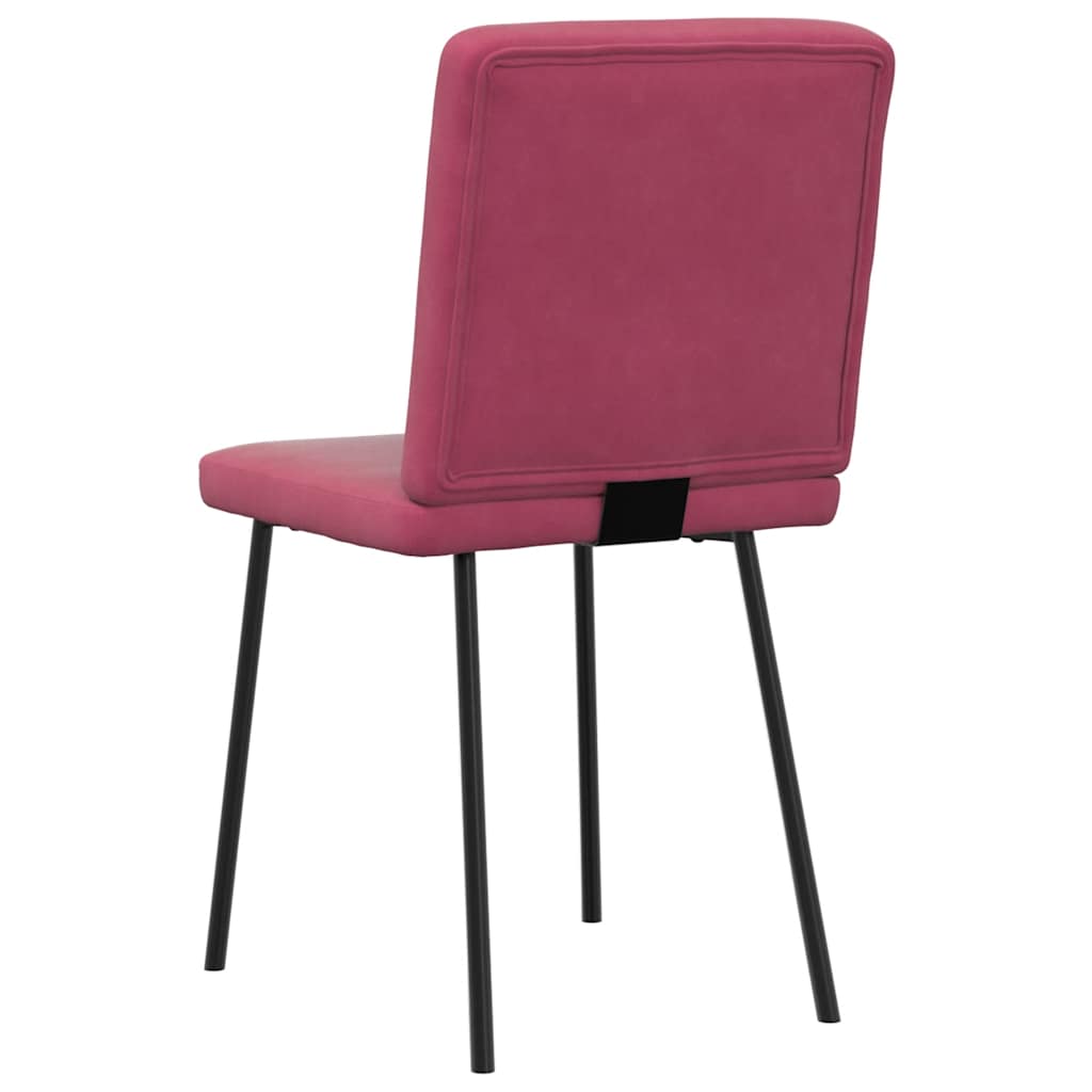 Chaises à manger lot de 4 Rouge bordeaux Velours - XIOS