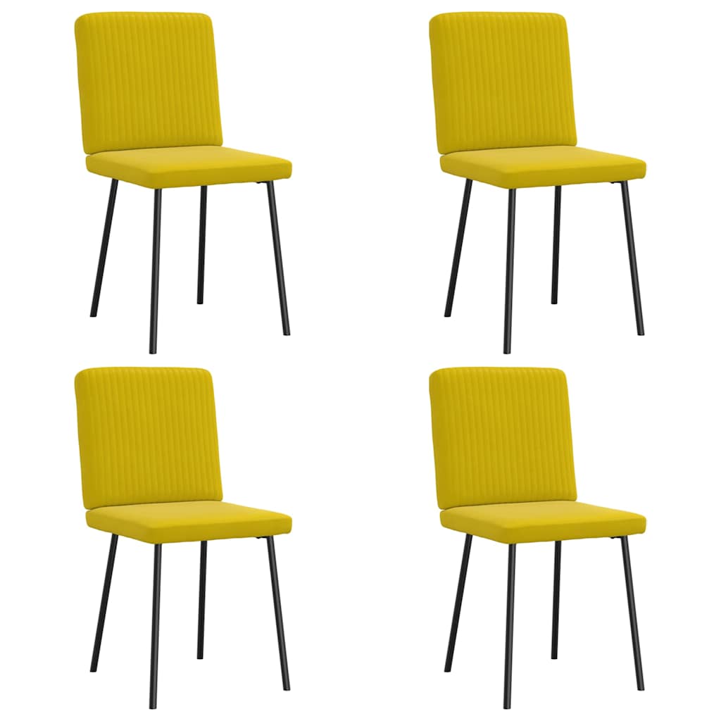 Chaises à manger lot de 4 jaune velours - XIOS