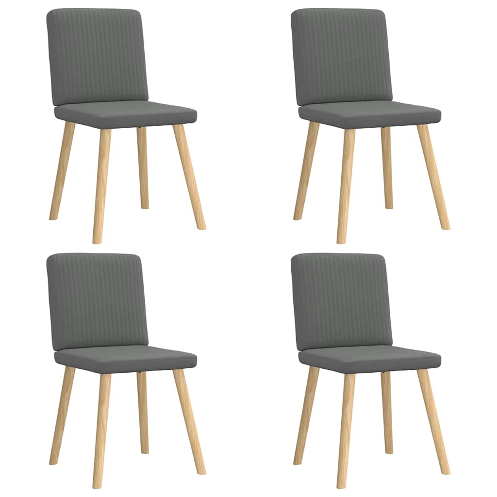 Chaises à manger lot de 4 gris foncé tissu