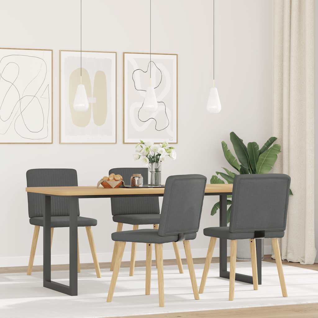 Chaises à manger lot de 4 gris foncé tissu - XIOS