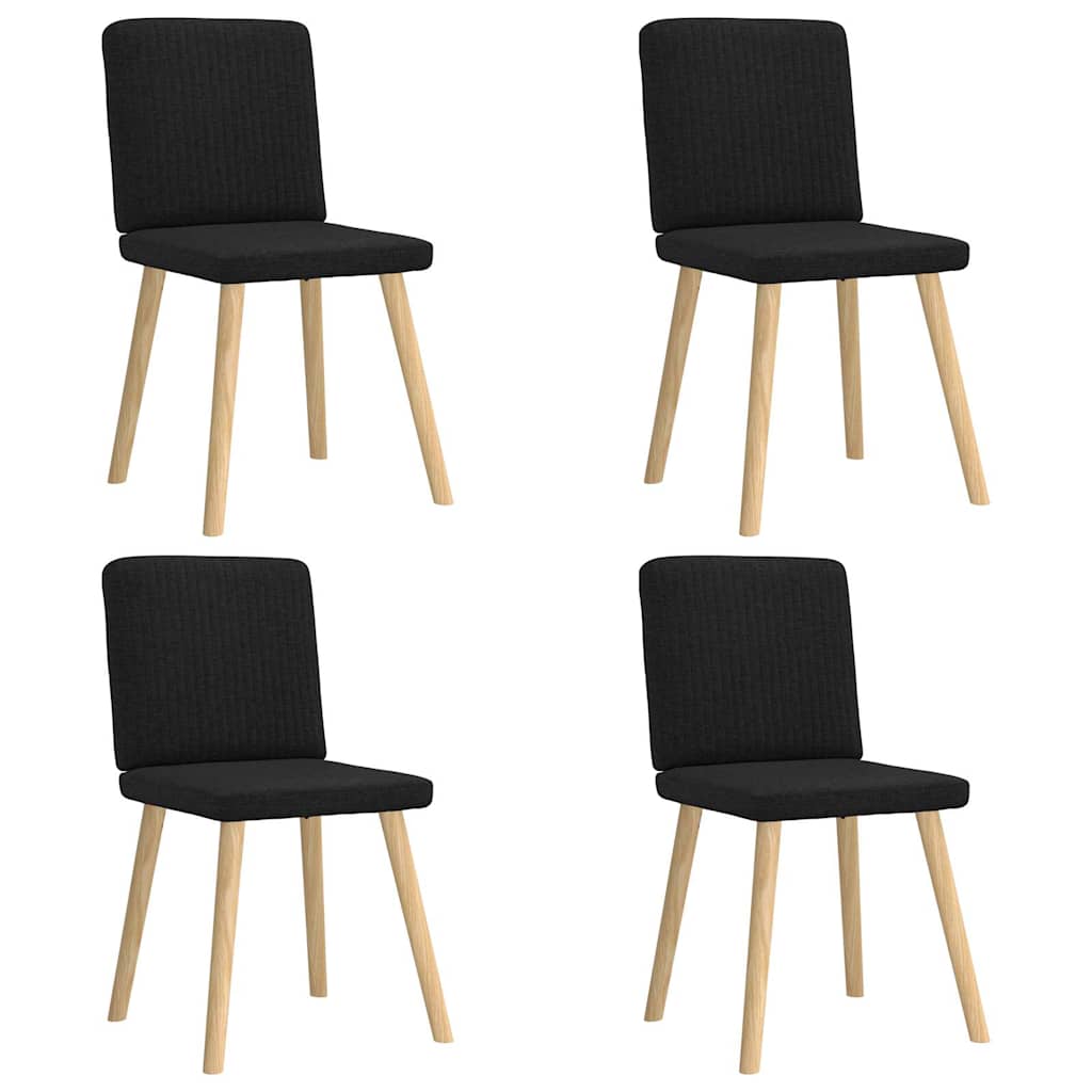 Chaises à manger lot de 4 noir tissu - XIOS