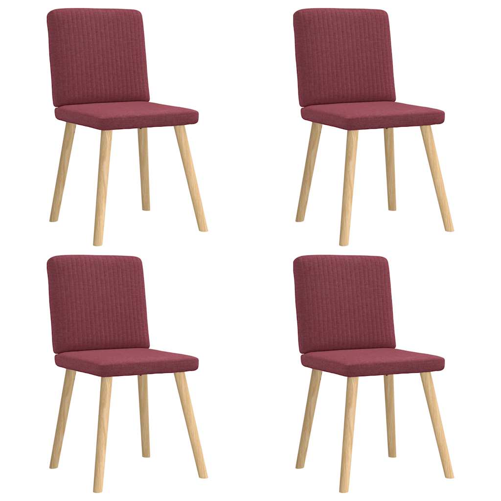 Chaises à manger lot de 4 rouge bordeaux tissu - XIOS