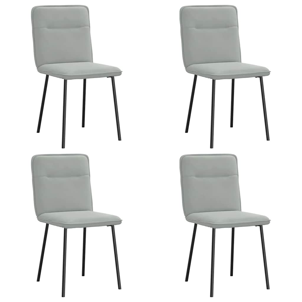 Chaises à manger lot de 4 Gris clair Velours - XIOS