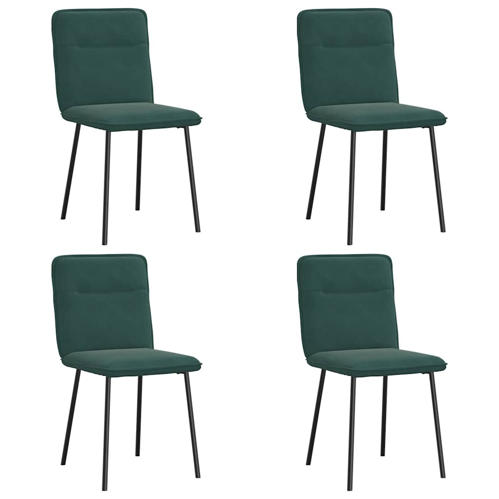 Chaises à manger lot de 4 Vert foncé Velours - XIOS