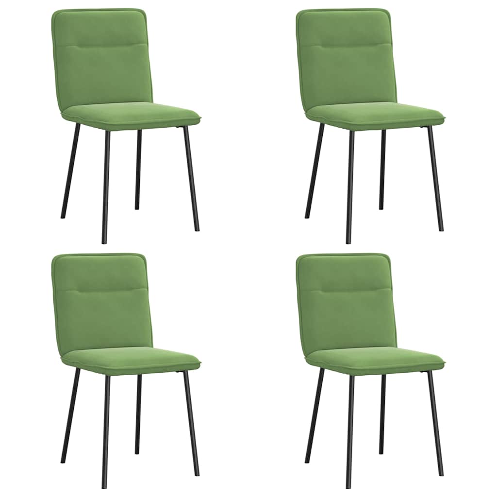 Chaises à manger lot de 4 vert clair velours - XIOS