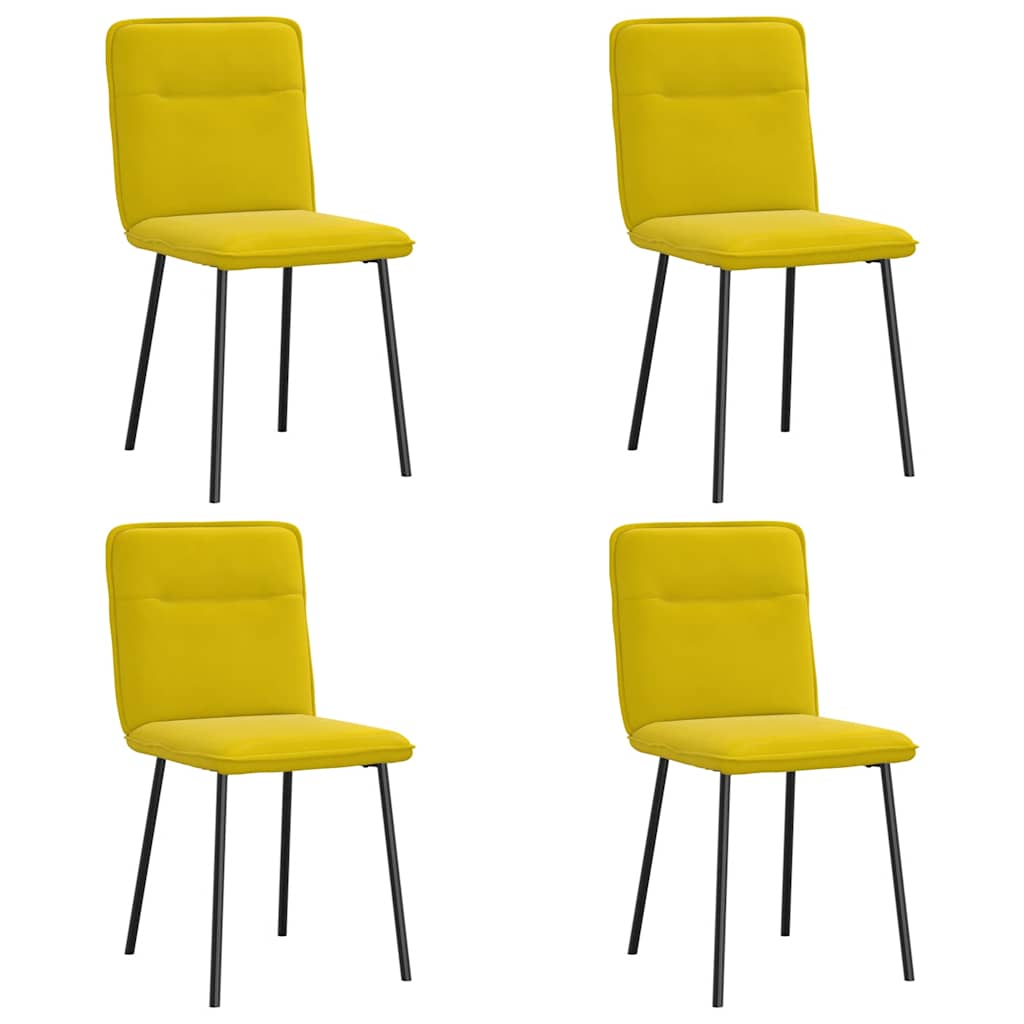Chaises à manger lot de 4 jaune velours - XIOS