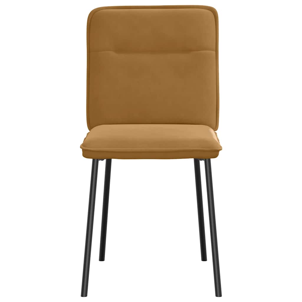 Chaises à manger lot de 4 marron velours - XIOS