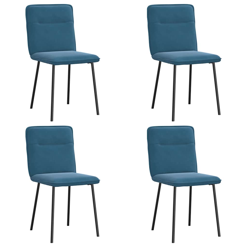 Chaises à manger lot de 4 Bleu Velours - XIOS