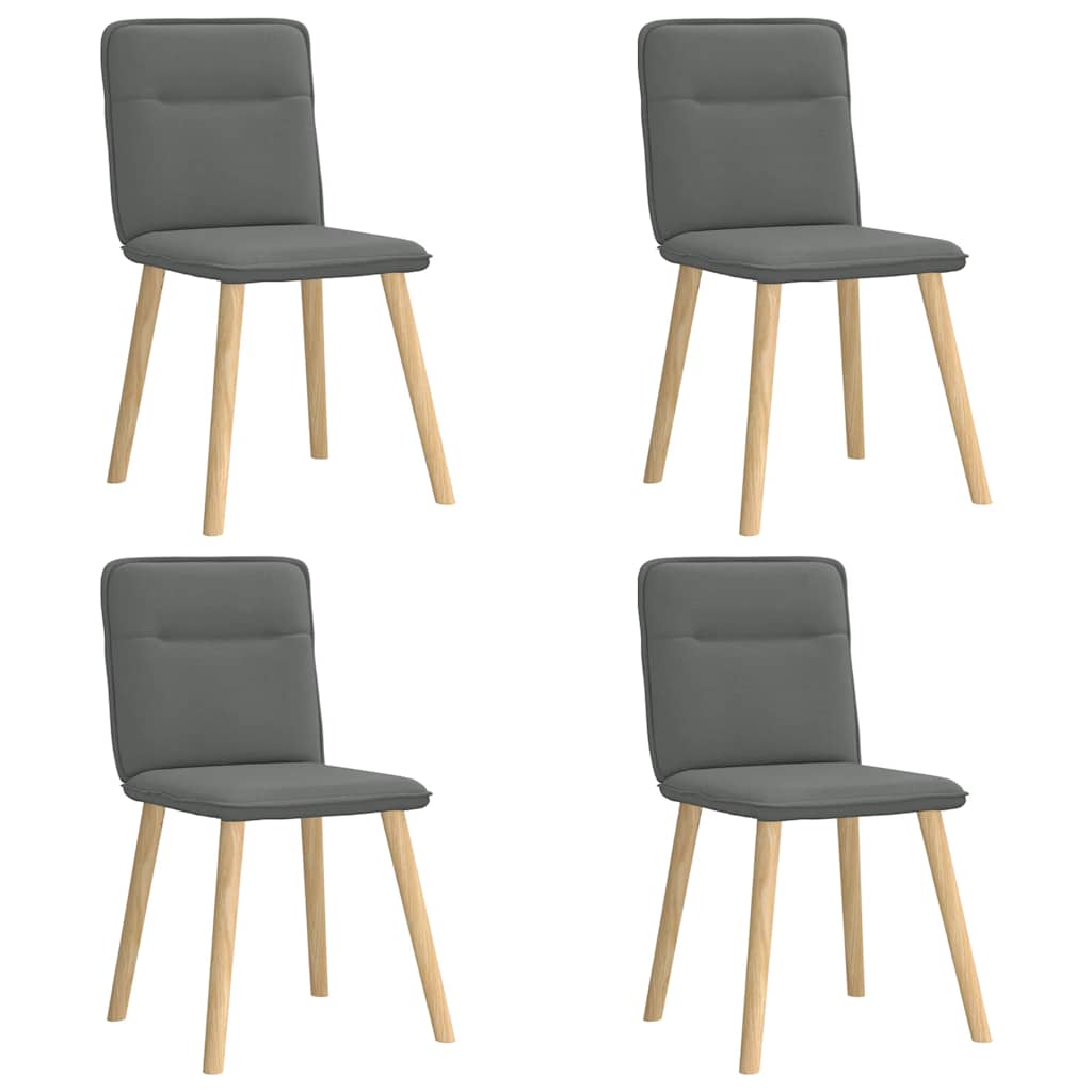 Chaises à manger lot de 4 gris foncé tissu - XIOS