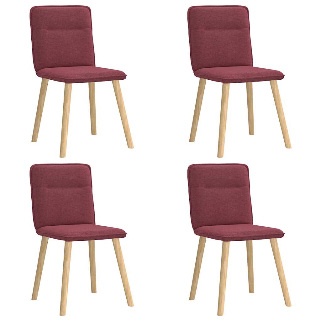Chaises à manger lot de 4 rouge bordeaux tissu - XIOS