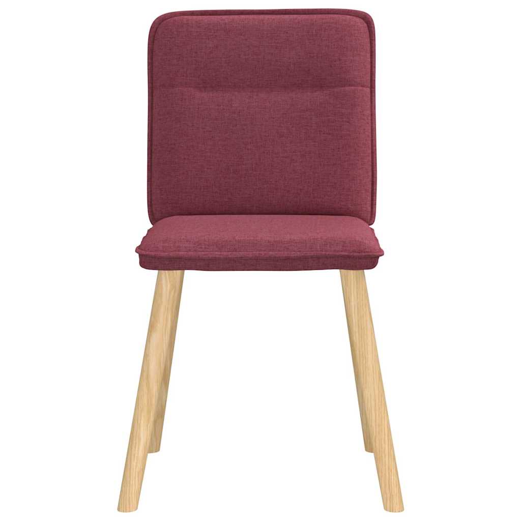Chaises à manger lot de 4 rouge bordeaux tissu - XIOS
