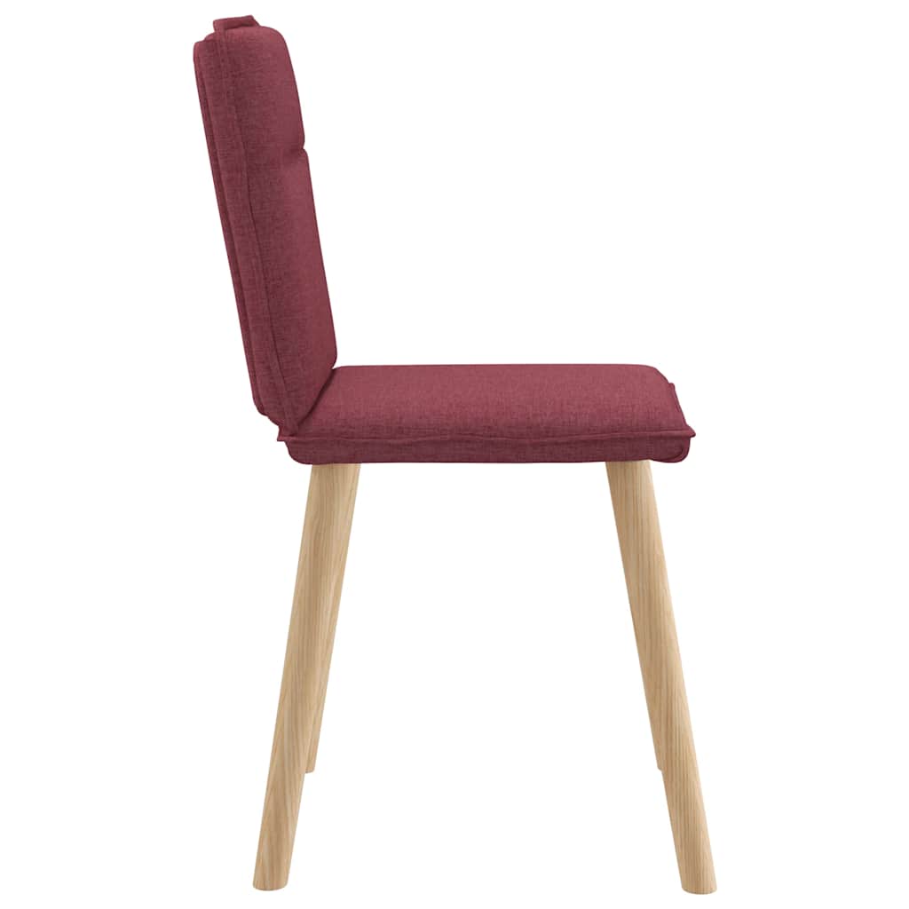 Chaises à manger lot de 4 rouge bordeaux tissu - XIOS
