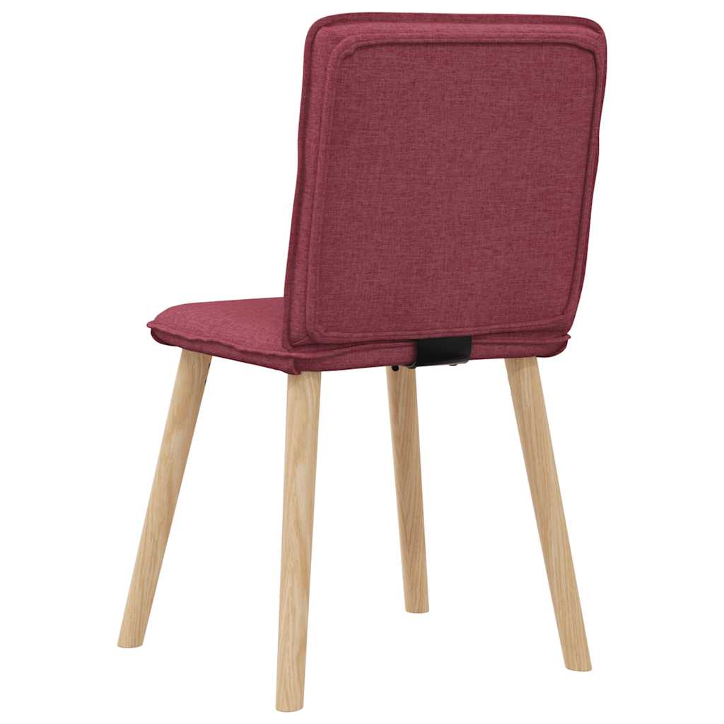 Chaises à manger lot de 4 rouge bordeaux tissu - XIOS